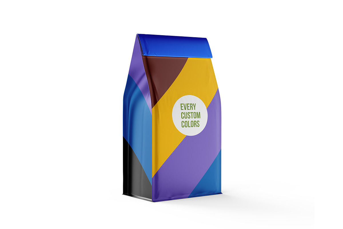 Coffee Pouch Back 3/4 view, a Packaging Mockup by easymock (Photo 4 of 7)