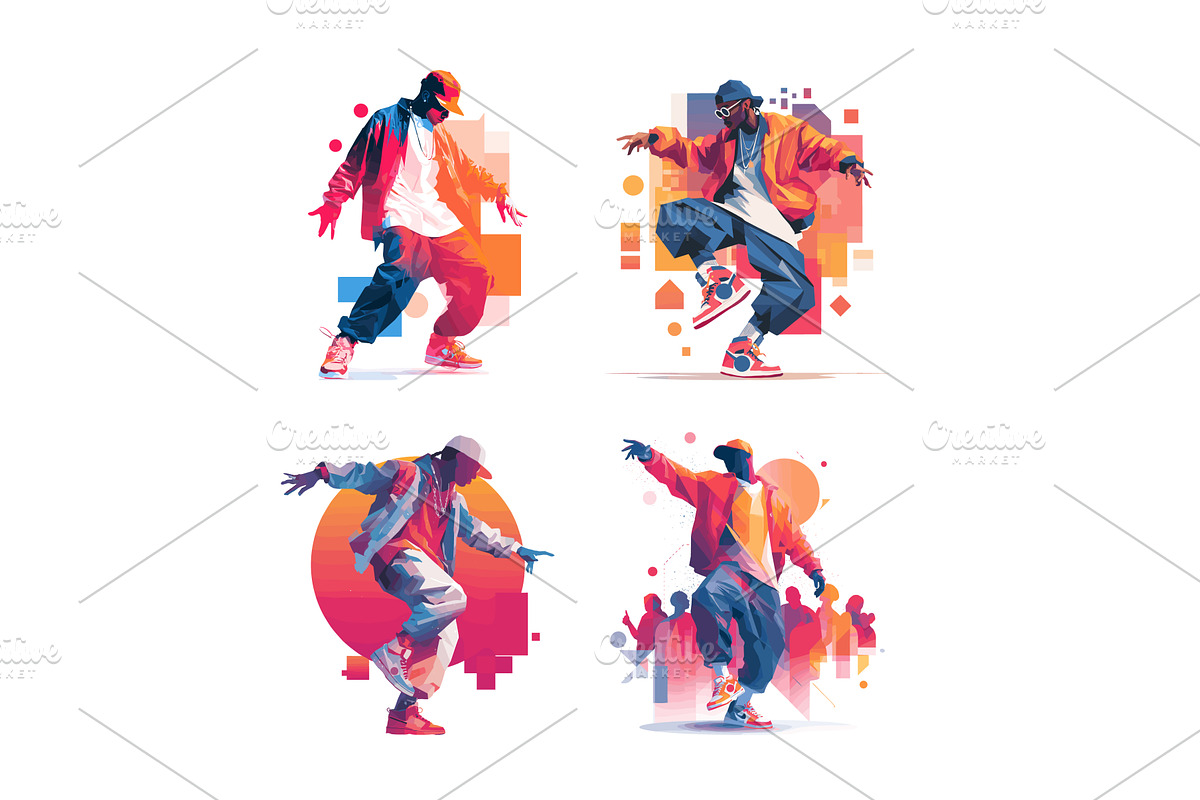 Street dancers in city cartoon, a Person Illustration by Onyx