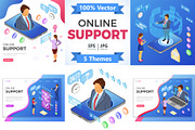 Isometric Online Customer Support, a Person Illustration by TAlex (Thumbnail 1 of 6)