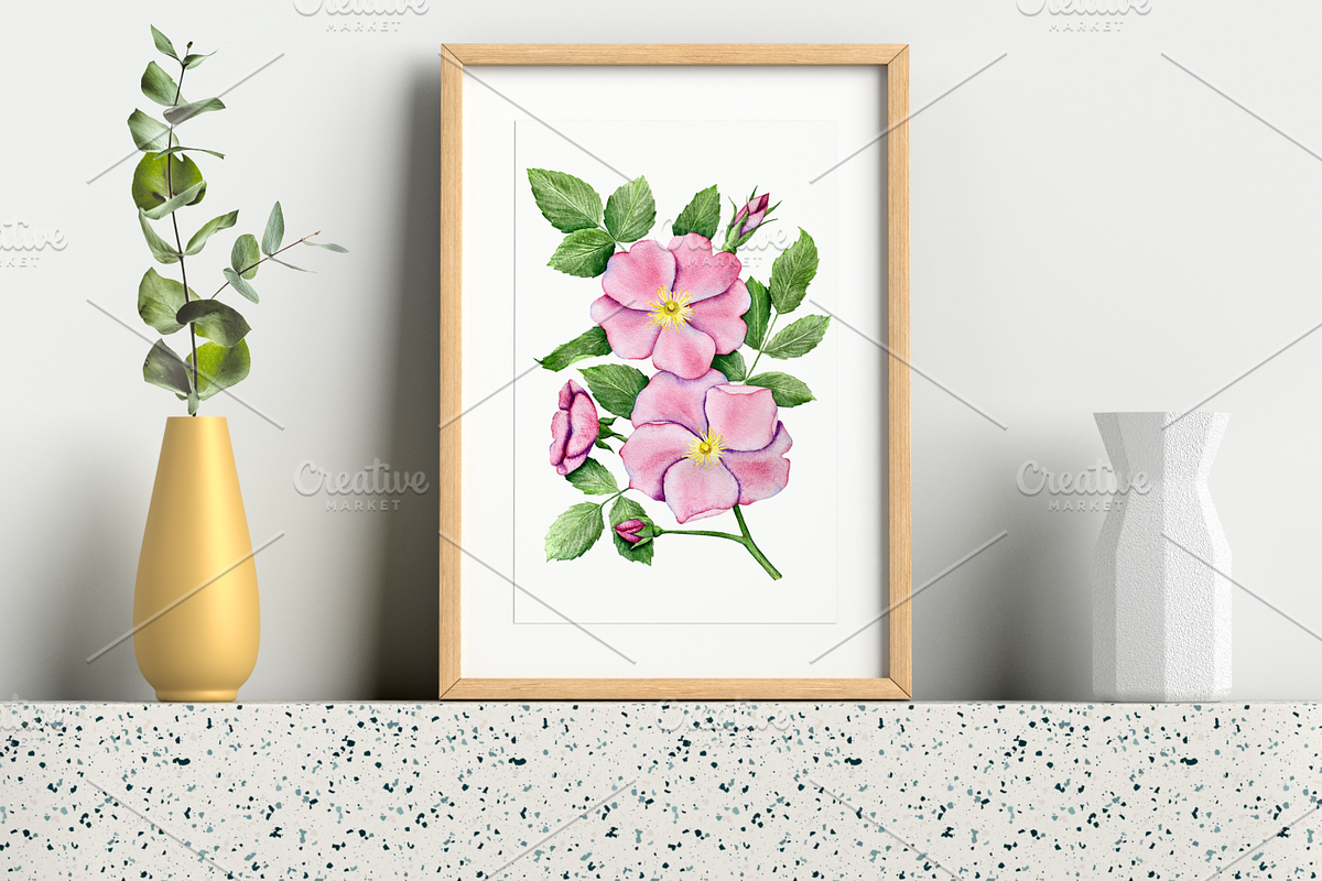 Rose Hip Flowers Clipart, a Decorative Illustration by Milla_Zelenyuk_art (Photo 4 of 7)