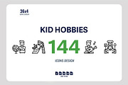 144 Kid Hobbies Icon Set, an Outline Icon by Foxyard studio (Thumbnail 1 of 6)