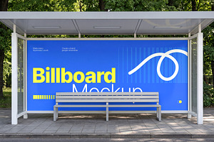 Bus Stop Billboard Mockup Template