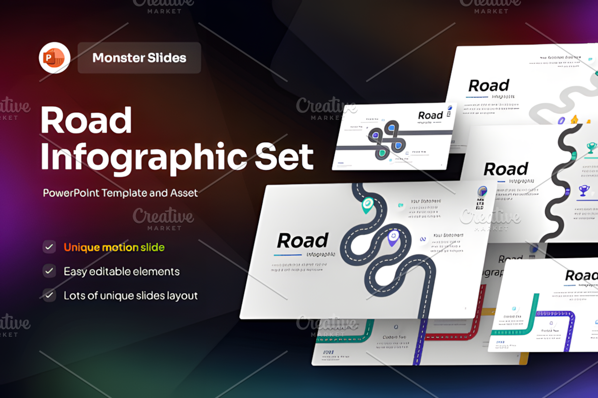 Road Infographic PowerPoint Template, a Presentation Template by Ink Gallery (Photo 1 of 3)
