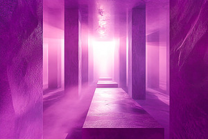 Abstract Purple Corridor with Light, an Abstract Photo by Ales Munt