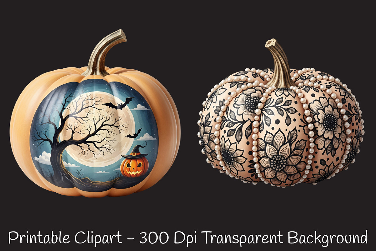 Beige Pumpkins Halloween Clipart, an Illustration by RobertsArt (Photo 5 of 6)