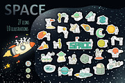 Space objects with little People, a Person Illustration by Sapunkele (Thumbnail 1 of 4)