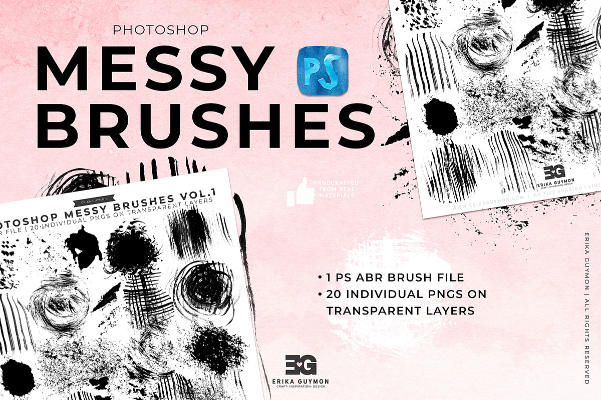Photoshop Messy Brushes Vol1, a Brush Add-On by Erika Guymon (Photo 1 of 8)