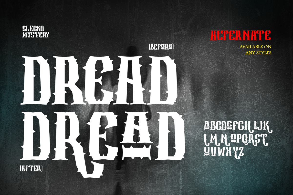 Slecko Mystery - Spooky Horror Font, a Handwritten Font by Pandeka Studio (Photo 8 of 12)