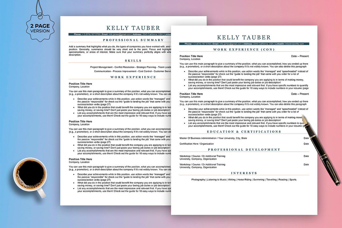 Modern ATS Resume Template in word, a Resume Template by Design_Xlab (Photo 4 of 10)