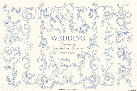 Baroque wedding invitation clip art