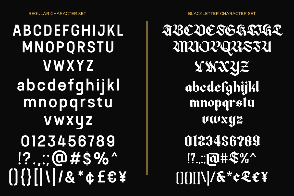 Bergham - Experimental Display Font, a Blackletter Font by RagamKata (Photo 7 of 10)