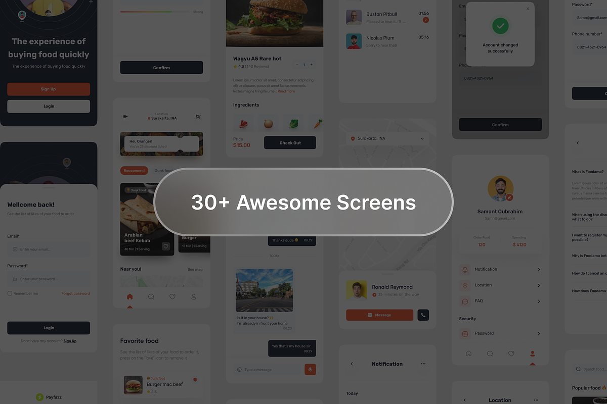 Foodama - Food Delivery UI KIT, a Device Mockup by Odama (Photo 4 of 5)