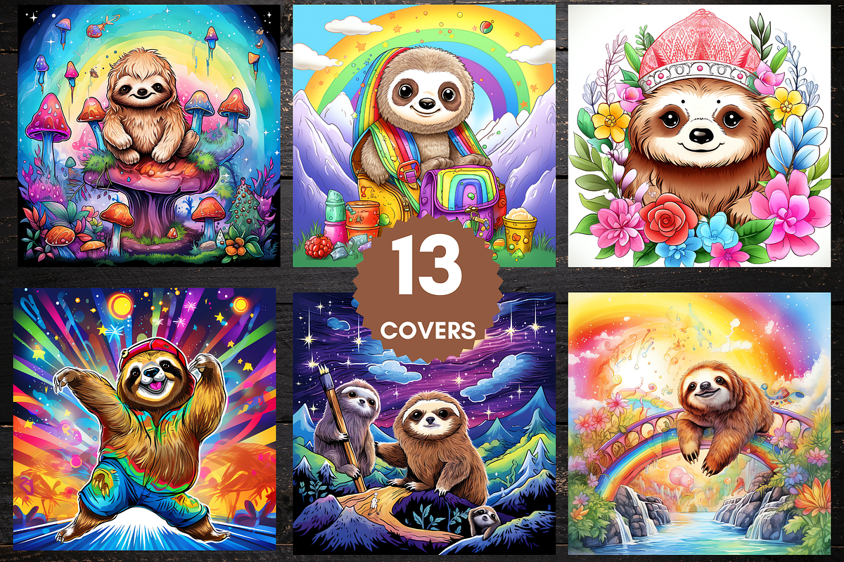 Sloth Coloring Pages for Kids, a Business Card Template by LA Design (Photo 2 of 9)