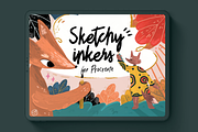 Sketchy Inkers Procreate Brushes, a Brush Add-On by VisualTimmy (Thumbnail 1 of 3)