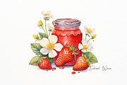 Watercolor Jam Jars with Flowers, a Food Illustration by New-School-Wave (Thumbnail 2 of 5)