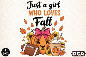 Just a Girl Who Loves Fall Png,, an Illustration by DreamCafeArt