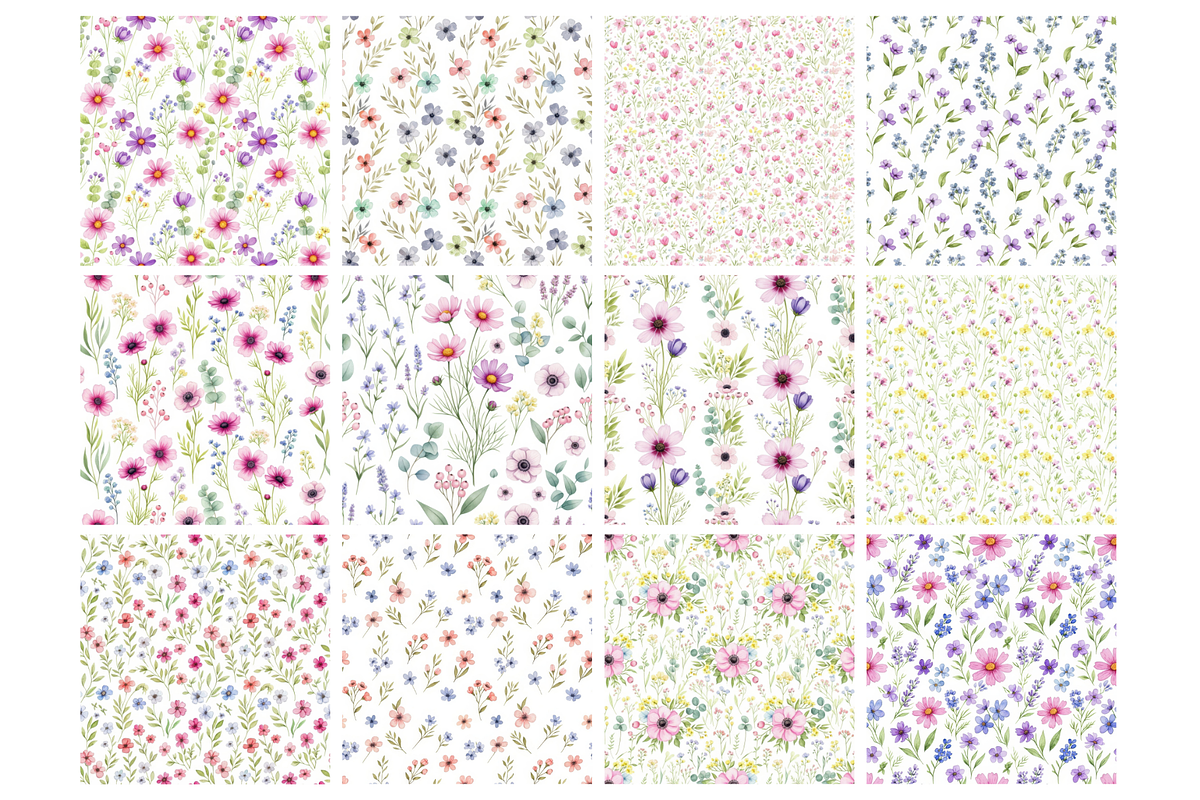 Wildflowers Meadow Seamless, an Illustration by Mashimara (Photo 2 of 4)