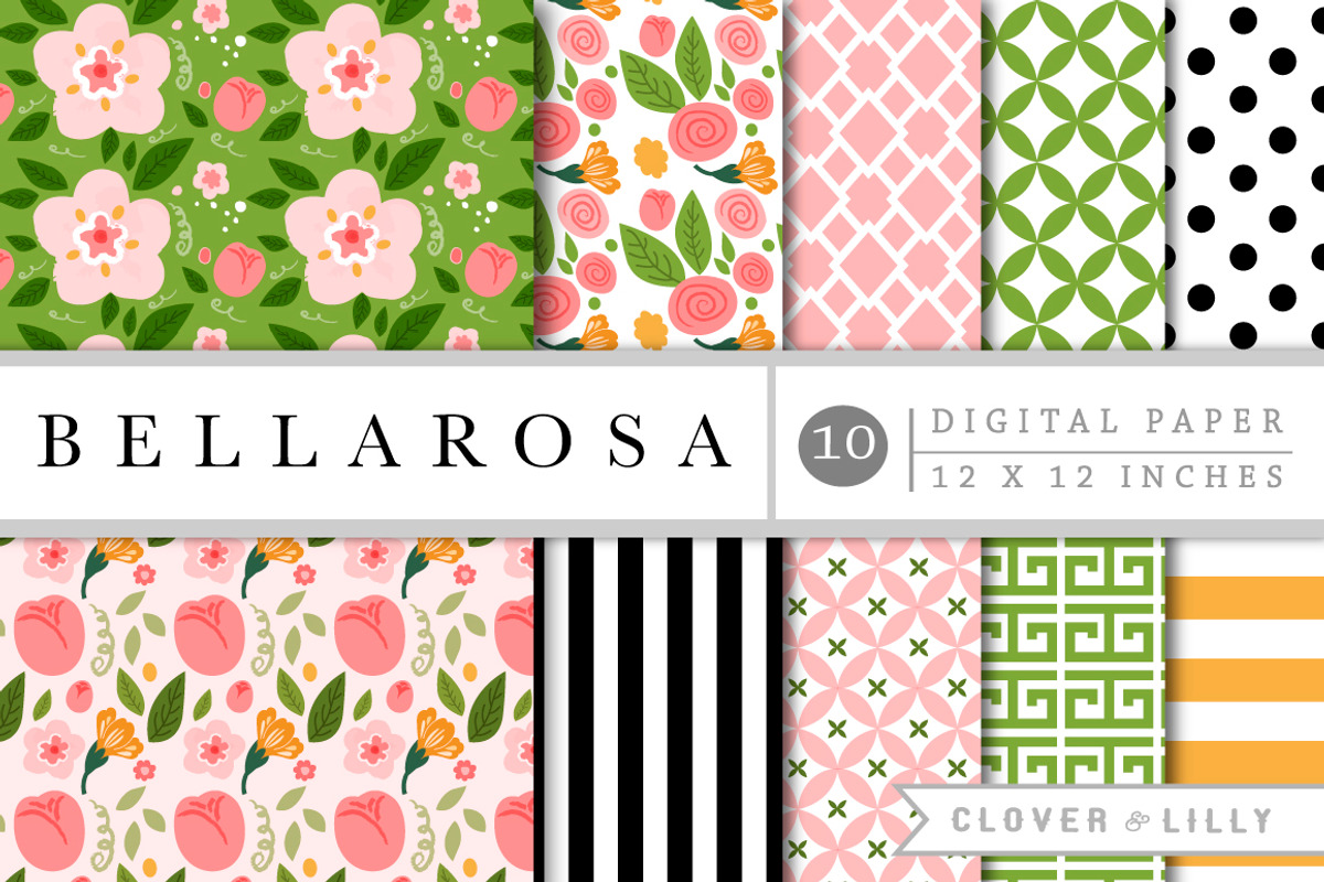 Floral Rose Patterns, a Pattern Graphic by Clover & Lilly (Photo 4 of 4)