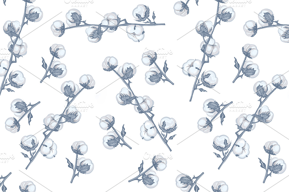 The branches of cotton, a Decorative Illustration by El Design (Photo 3 of 5)