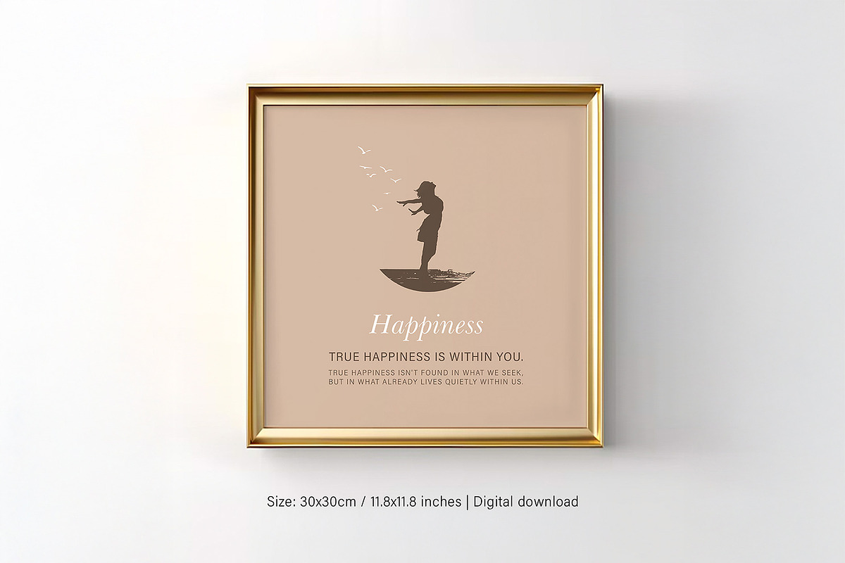 Happiness is Within - Printable, a Decorative Illustration by BloomToLife By Dona (Photo 4 of 6)