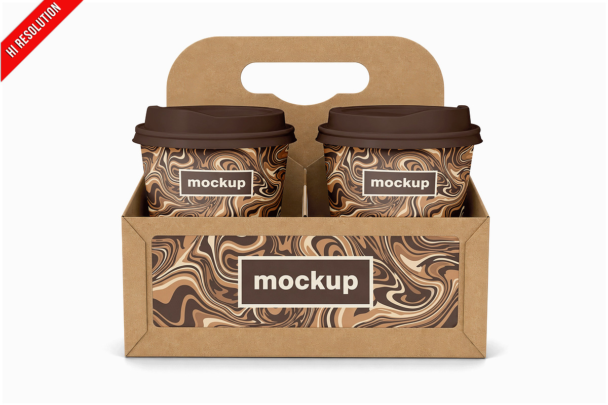 Coffee Cup Carrier Front PSD, a Cups & Container Mockup by Bruno's Shop (Photo 1 of 3)