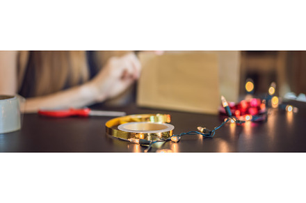 christmas present, wrapping paper, a Holiday Photo by Elizaveta Galitskaya