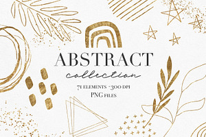 Gold Abstract Design Elements PNG