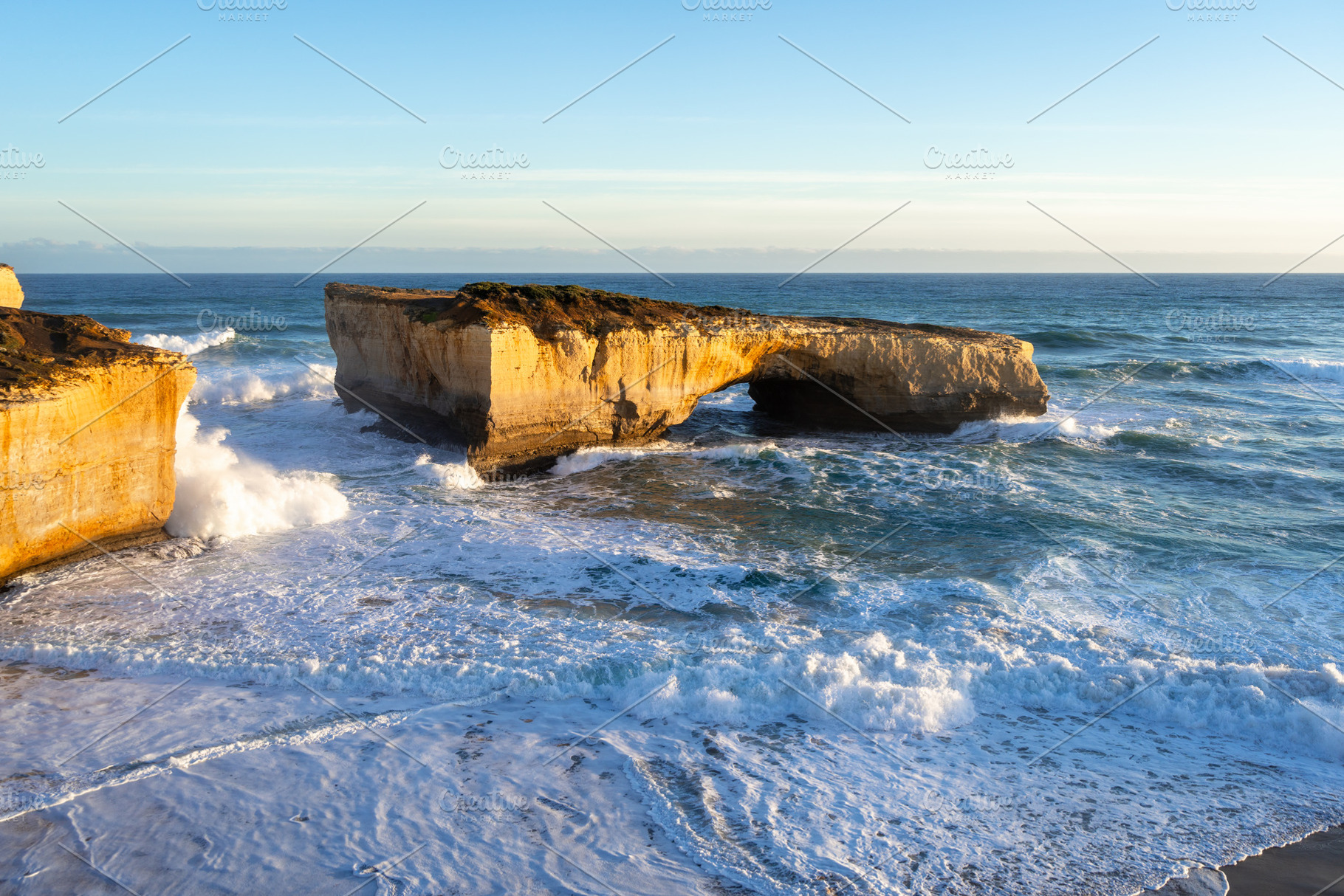 Sunset at London Bridge, Twelve Apostles, Great Ocean Road, Aust, a Nature Photo by GoodGoods