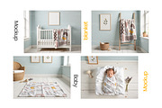 Baby Blanket Mockup Bundle (x8 PSD), an Apparel Mockup by Mockups Studio (Thumbnail 5 of 8)