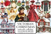 Victorian Christmas Clipart, an Illustration by Libby Wishes (Thumbnail 1 of 9)