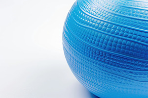 Blue fitness ball isolated on white background, a Sports & Recreation Photo by AlyaAnd