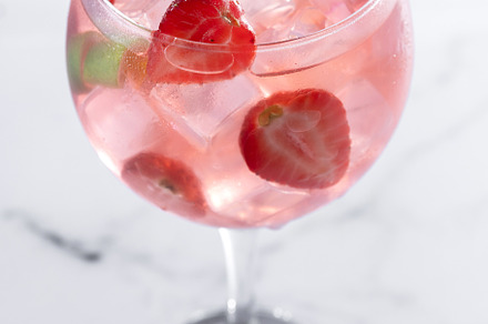 Strawberry gin tonic cocktail