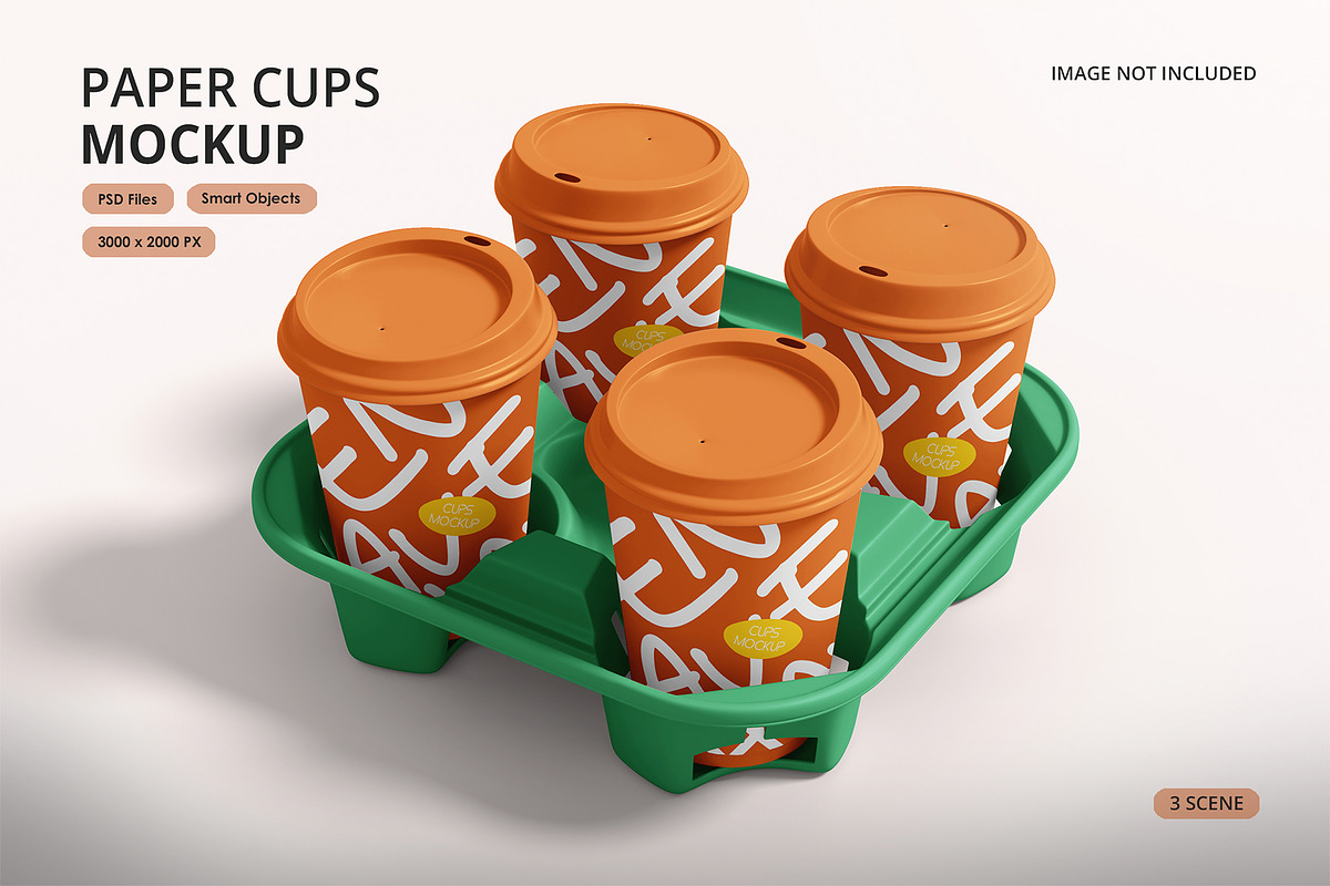 Paper Cups Mockup, a Cups & Container Mockup by Mockupnine