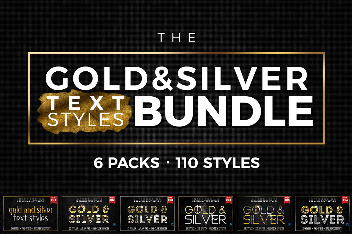 BUNDLE: Gold & Silver Text Styles