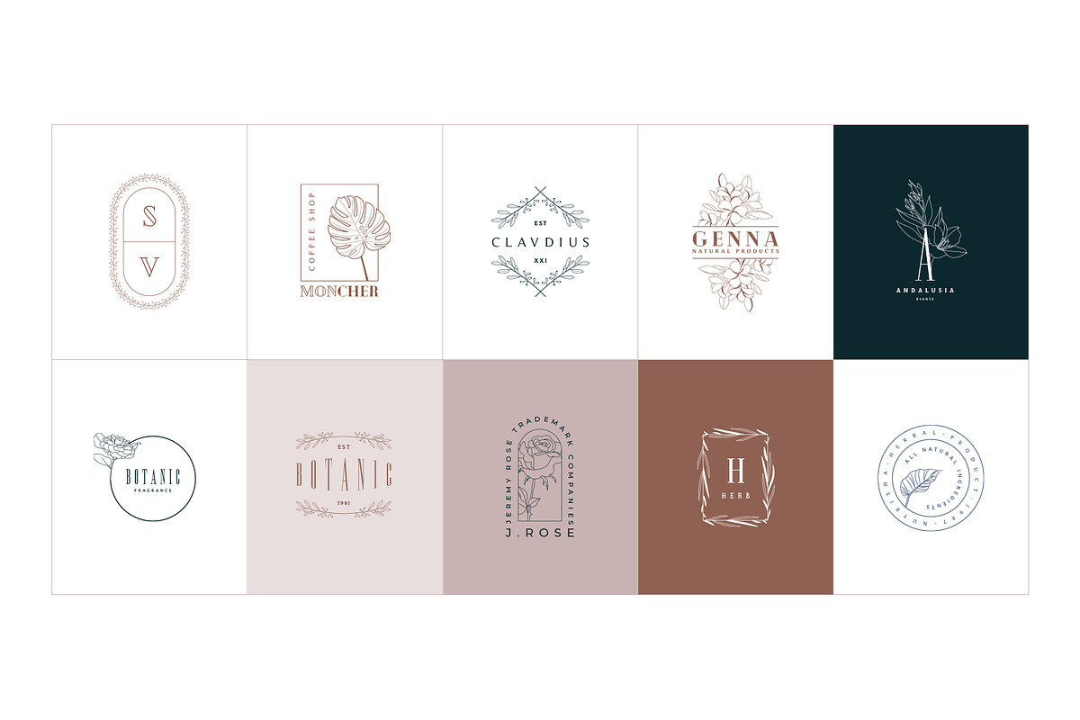 50 Botanical Floral Logos, a Branding & Logo Template by Graphicdome (Photo 3 of 10)