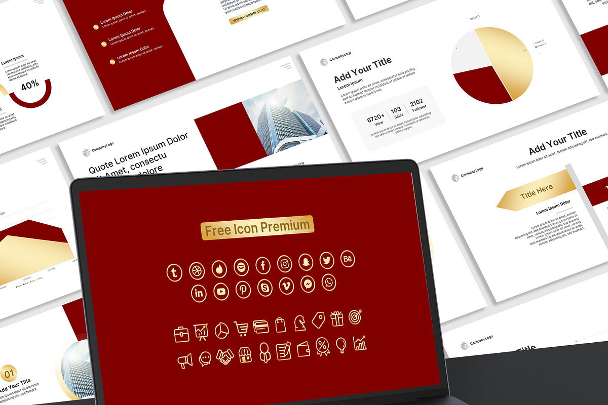 Maroon Business PowerPoint Template, a Presentation Template by SKY CREATION (Photo 6 of 6)