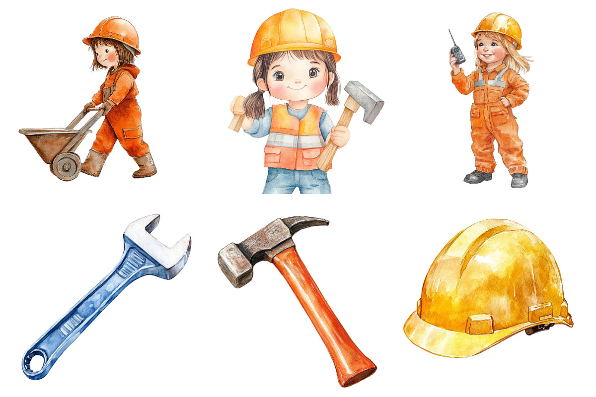 Construction Watercolor Clipart, an Illustration by CitraGraphics (Photo 4 of 5)