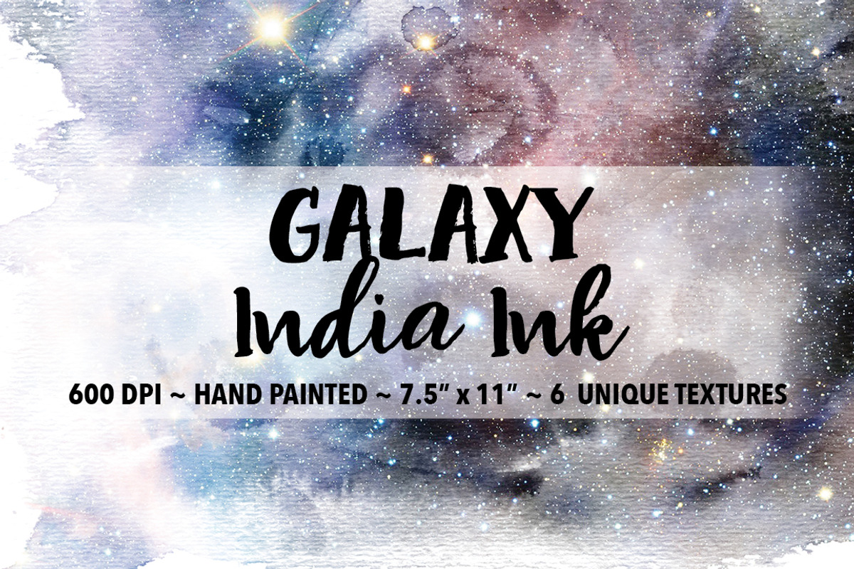 Galaxy India Ink Wash Backgrounds, a Texture Graphic by M. by mprintly (Photo 1 of 7)
