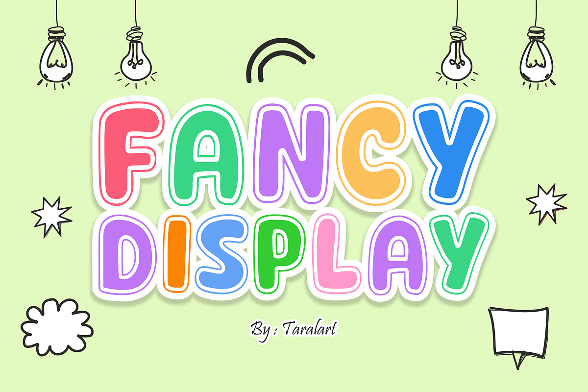 FANCY DISPLAY - Playful Cartoon Font, a Sans Serif Font by KiddoGlyphs Studio (Photo 1 of 5)