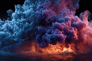 Abstract swirling colorful ink under, a Background Photo by Pixeness Studio