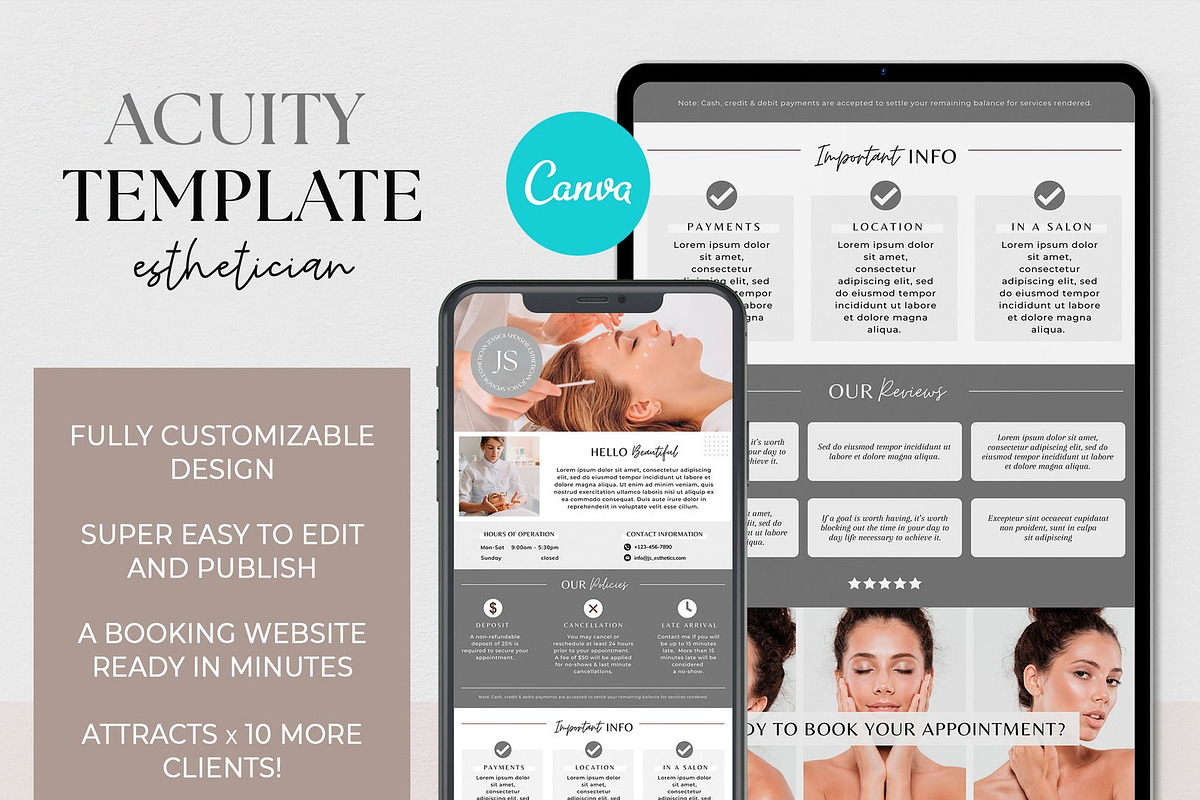 Acuity template esthetician, a Websites & App Template by SwitzerShop (Photo 1 of 5)