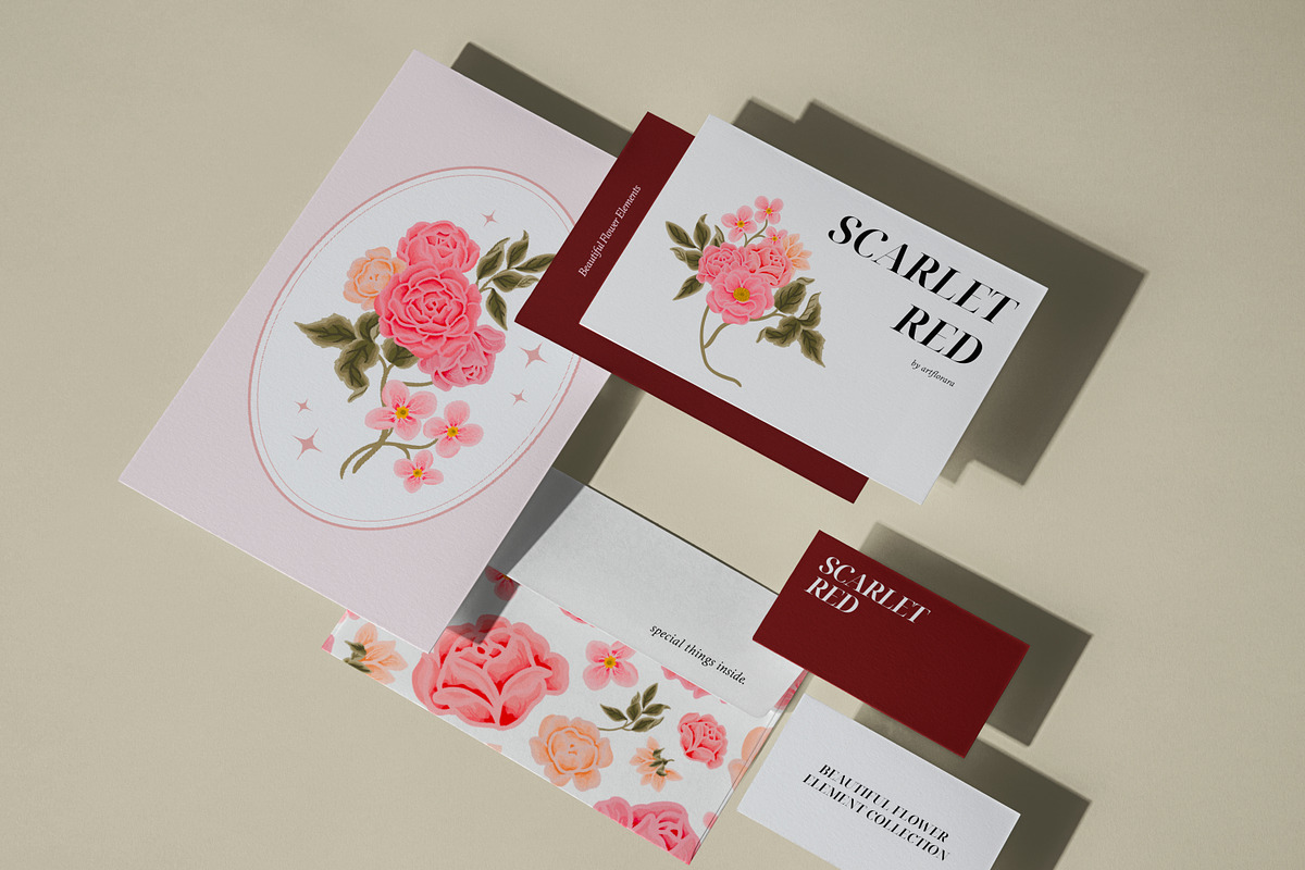 SCARLET RED - Flower Collection, an Object Graphic by Artflorara (Photo 5 of 12)