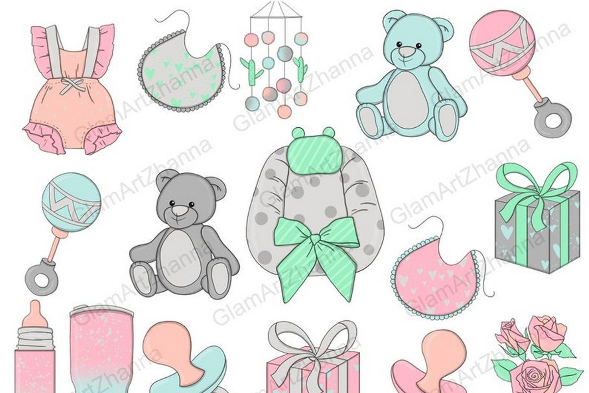 Mom And Baby Clipart, an Object Illustration by GlamArtZhanna (Photo 2 of 3)