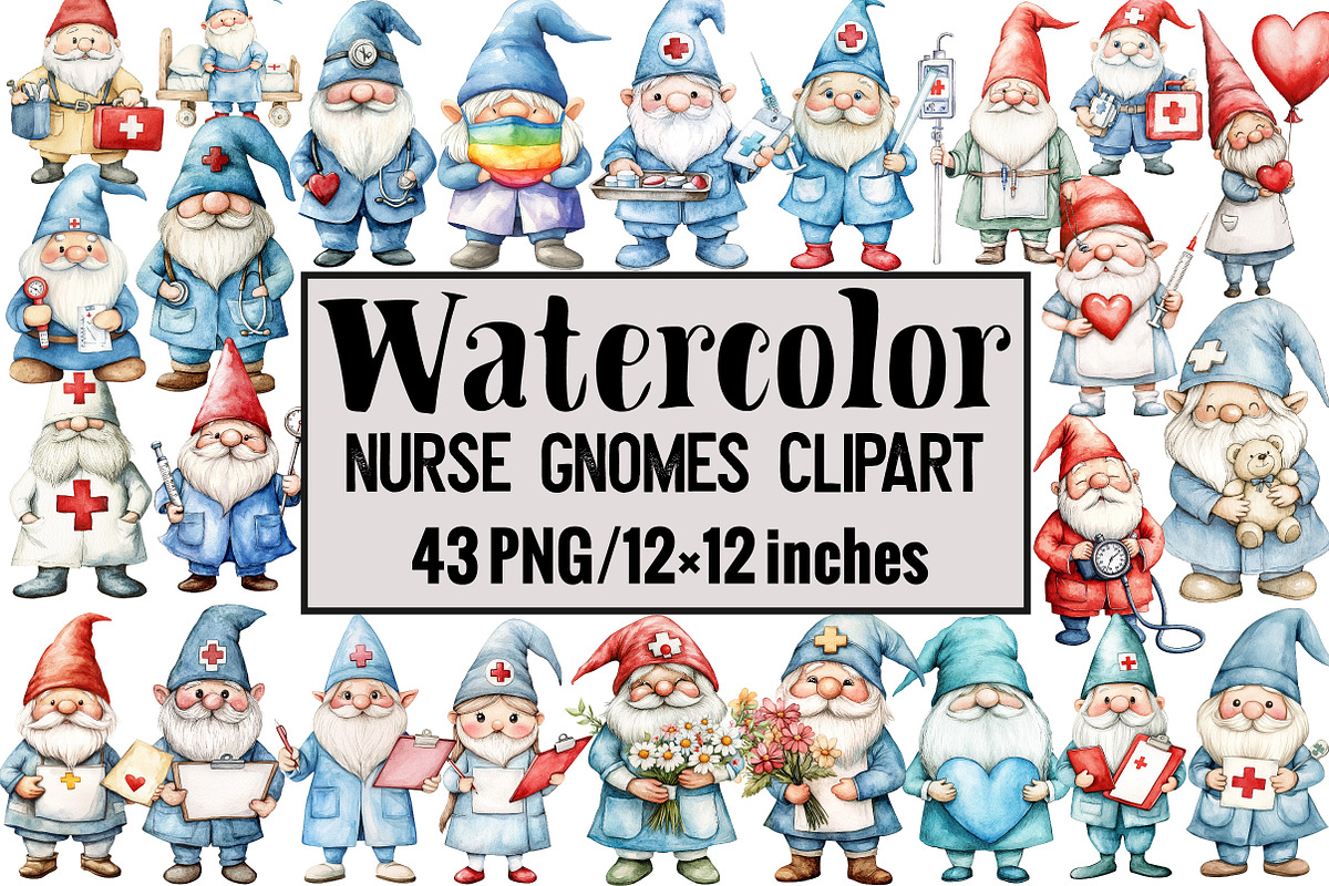 Nurse Gnomes Clipart, an Illustration by Design Market (Photo 1 of 4)