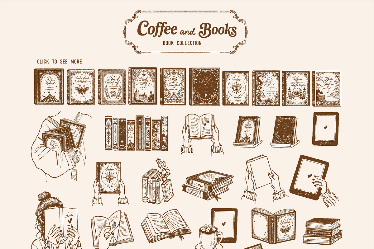 Coffee & Books Bookish Vector Set, an Object Graphic by VerAna (Photo 11 of 23)