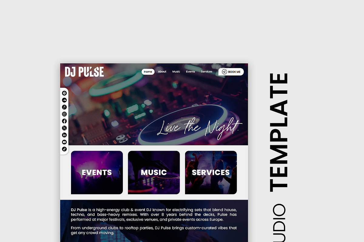 DJ & Disco Website Template, a Wix Template by Kitteeh (Photo 4 of 21)