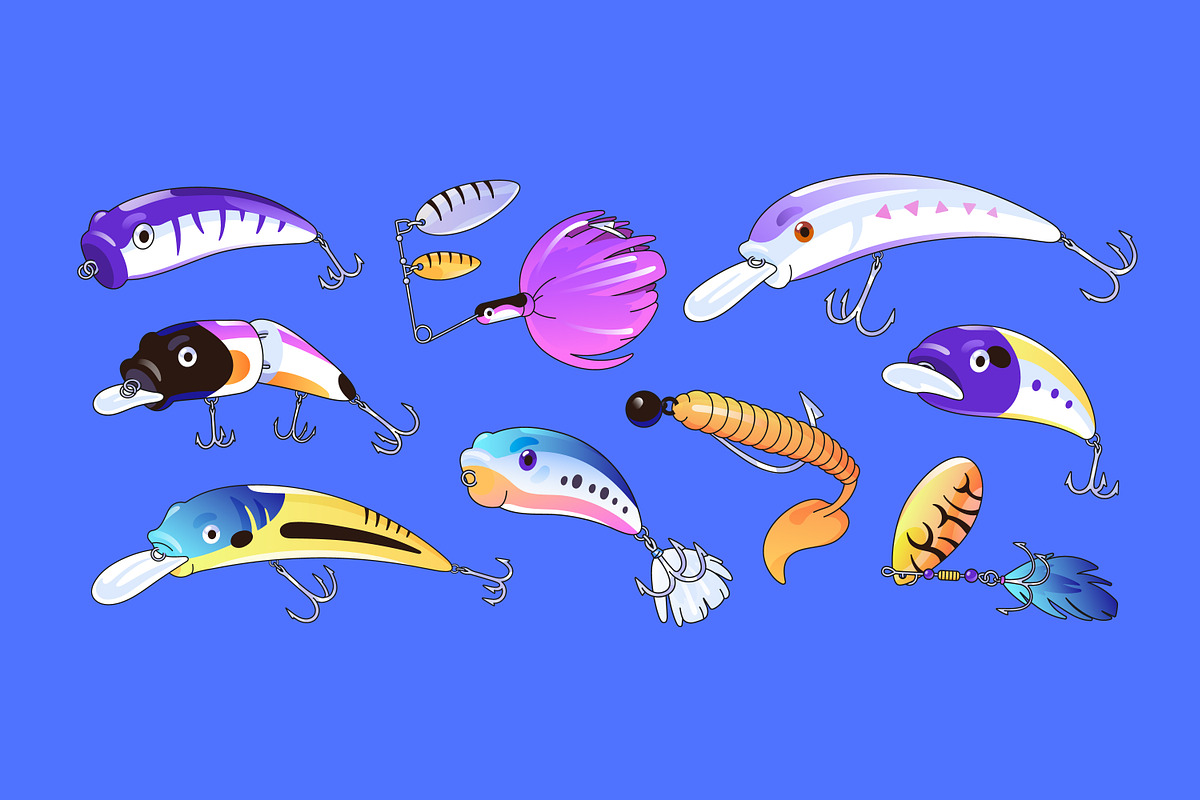 Fishing lure, angler tackle set, an Object Illustration by PaperTrident (Photo 3 of 4)