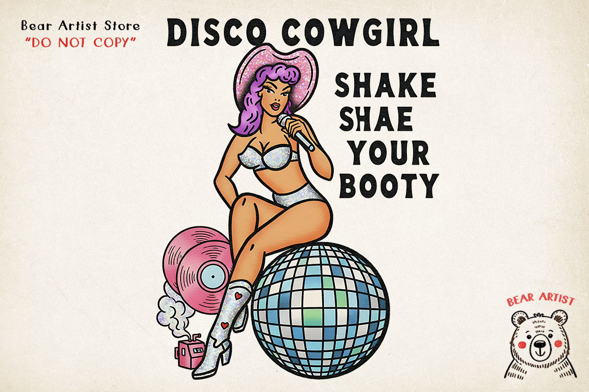 Retro Pin-Up Cowgirl Clipart Bundle, a Graphic by GlitterCraft (Photo 37 of 61)