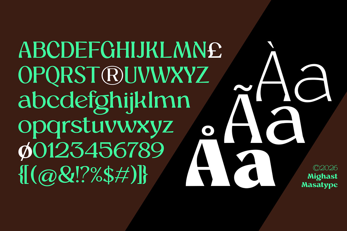 Mighast | 45 Fonts, a Serif Font by MasaType (Photo 4 of 13)