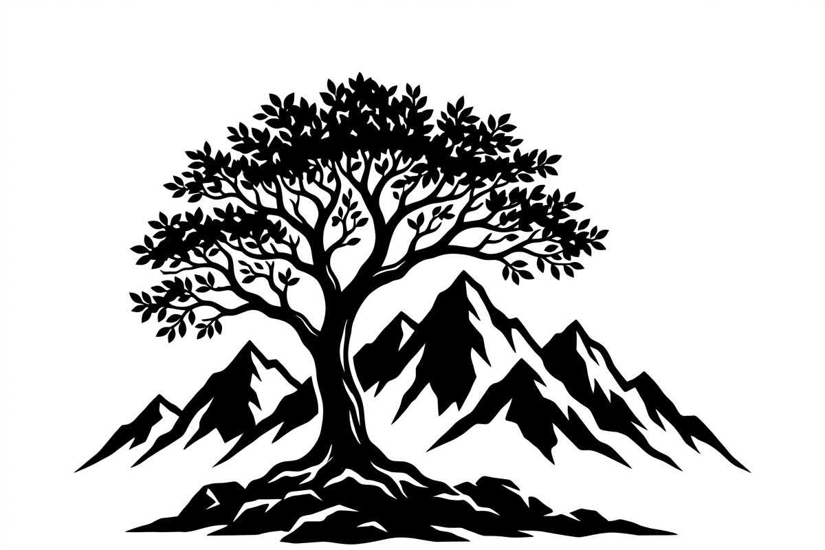 50 Sacred Mountain Tree Silhouette, an Empty State Illustration by Amazin_art (Photo 8 of 37)